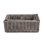 Red Hamper Antique Wash Finish Wicker Tray