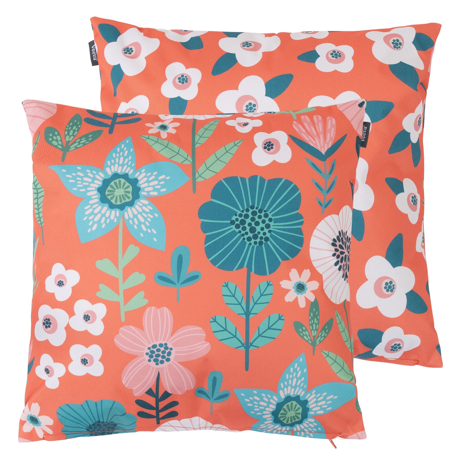 Floral Indoor Outdoor Cushion Set Of 2 Water Resistant Cushions