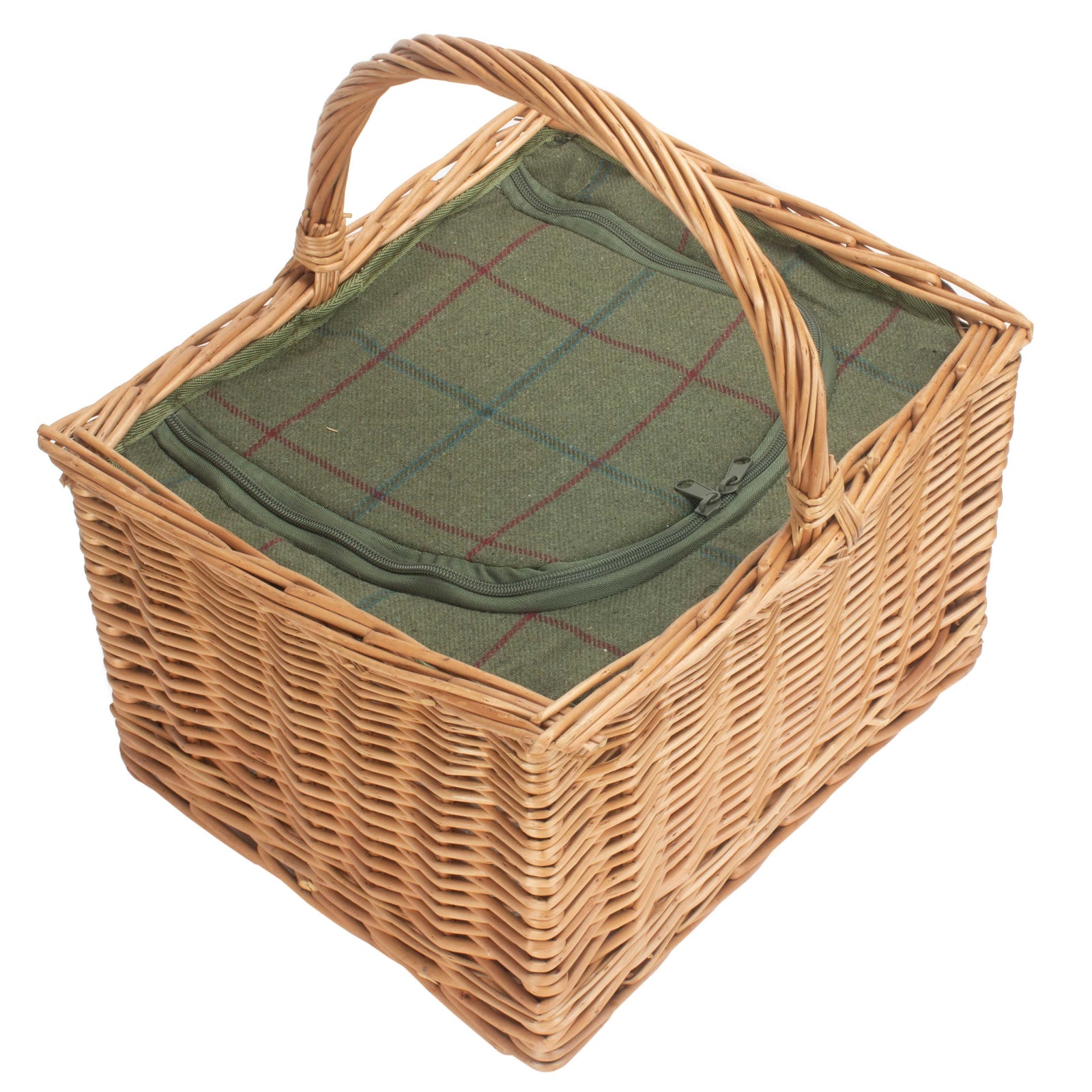 Butchers Wicker Basket With Zipped Cooler Bag