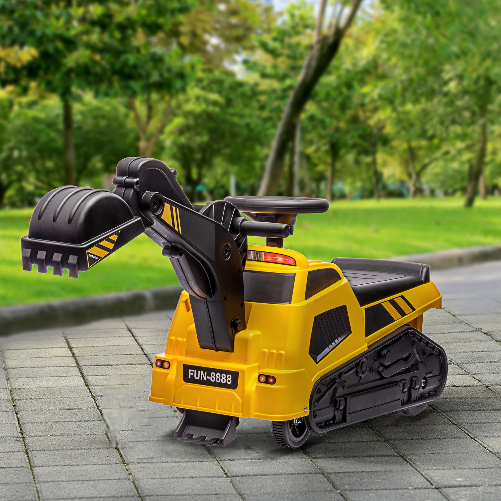 3 In 1 Ride On Excavator, Bulldozer, Road Roller No Power W/ Music