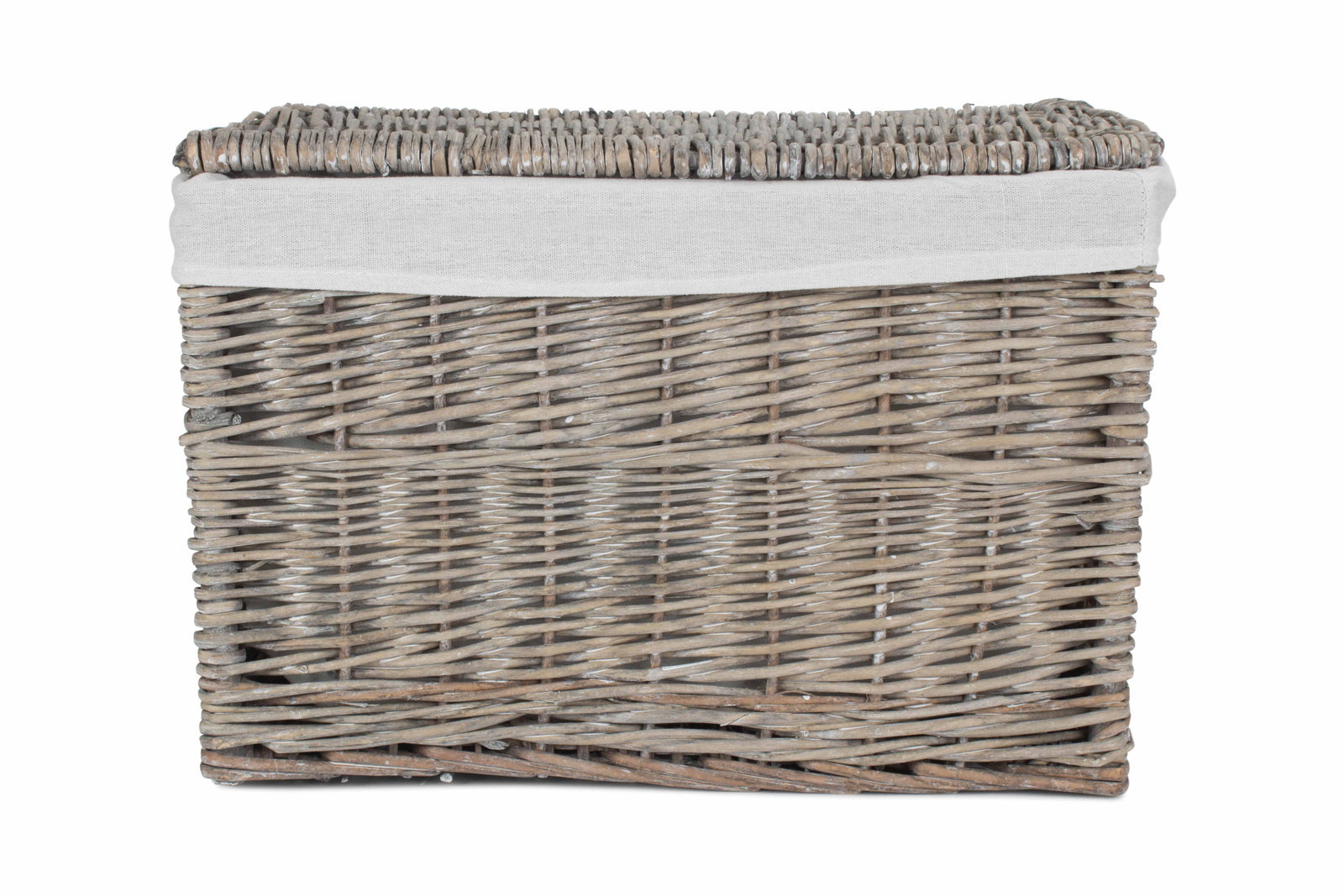 Red Hamper Wicker Grey Wash Finish Storage Basket