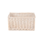 Red Hamper Wicker White Wash Storage Open Basket