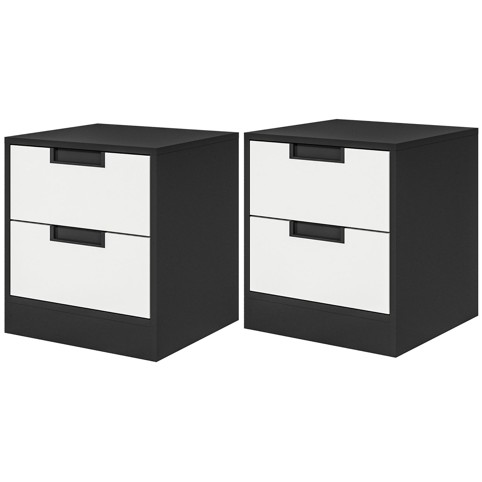 2 Drawer Bedside Tables Set Of 2 With Storage Nightstands