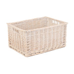 Red Hamper Wicker White Wash Storage Open Basket