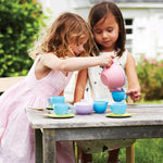 Tea Set With Pink Teapot, Made From 100% Recycled Plastic