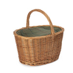 Oval Wicker Basket With Zipped Cooler Bag