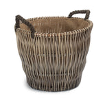 Wicker Small Round Grey Log Basket