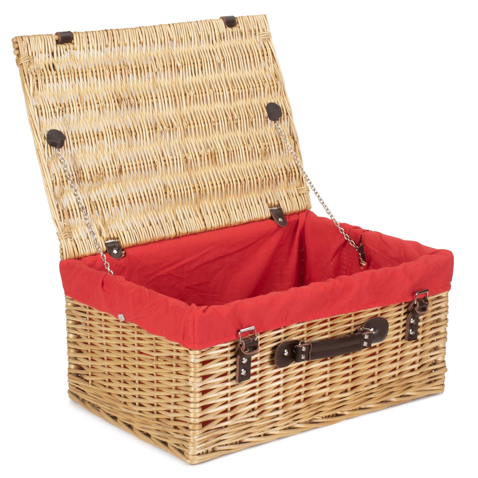 Wicker Buff 51cm Picnic Basket | Red