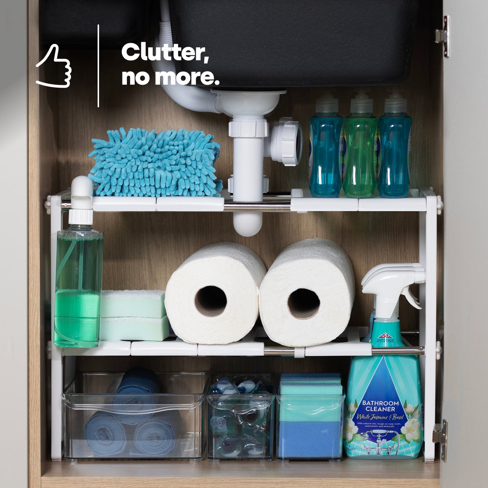 Under Sink Storage Shelf - White