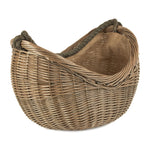 Red Hamper Wicker Antique Wash Rope Handled Carrying Basket
