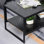 Two-tier Coffee Table, Marble Effect | Black