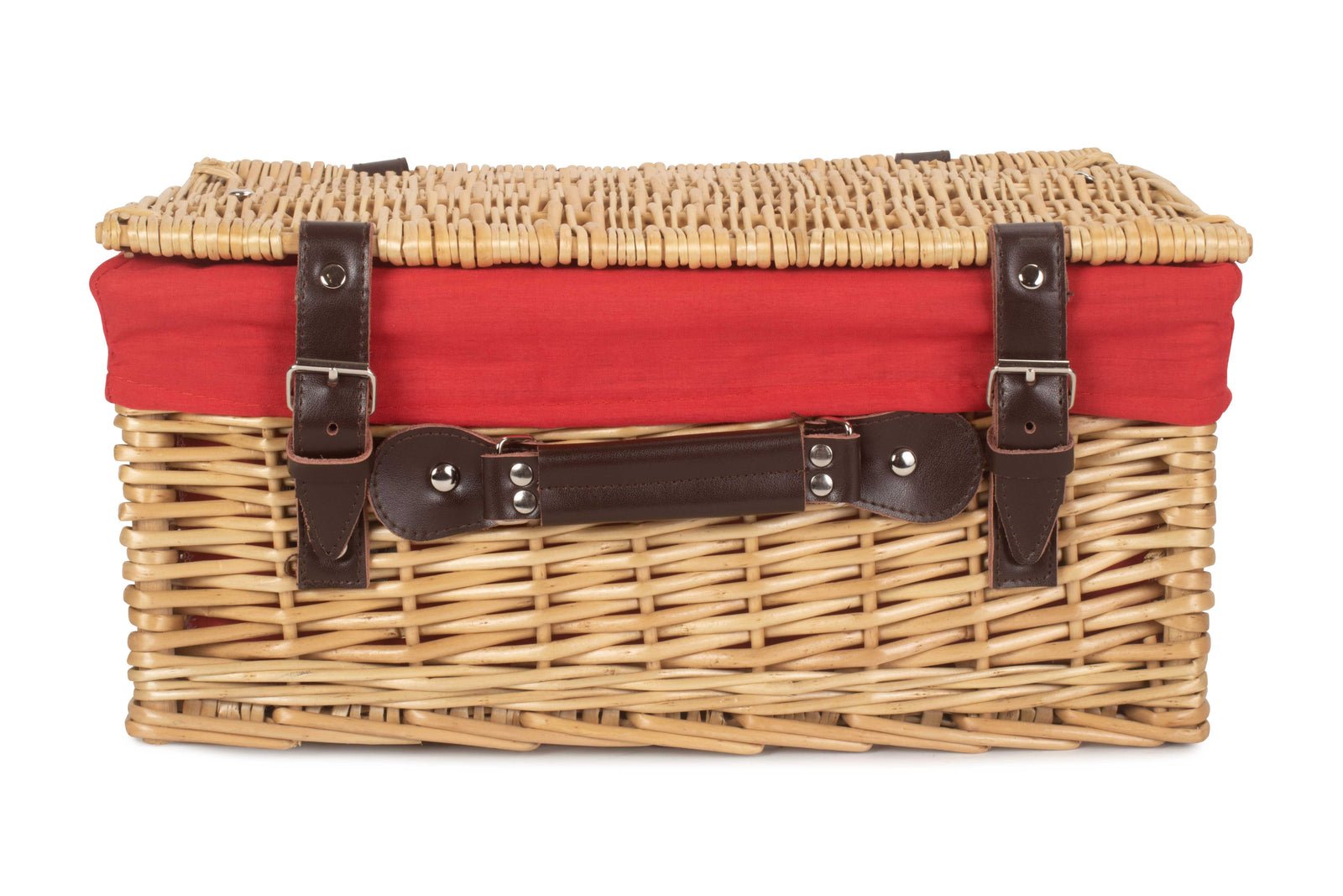 Wicker Buff 40cm Picnic Basket | Red