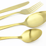 Cutlery Sets Brushed Gold Ss Light Spoon Fork 32 Piece Set