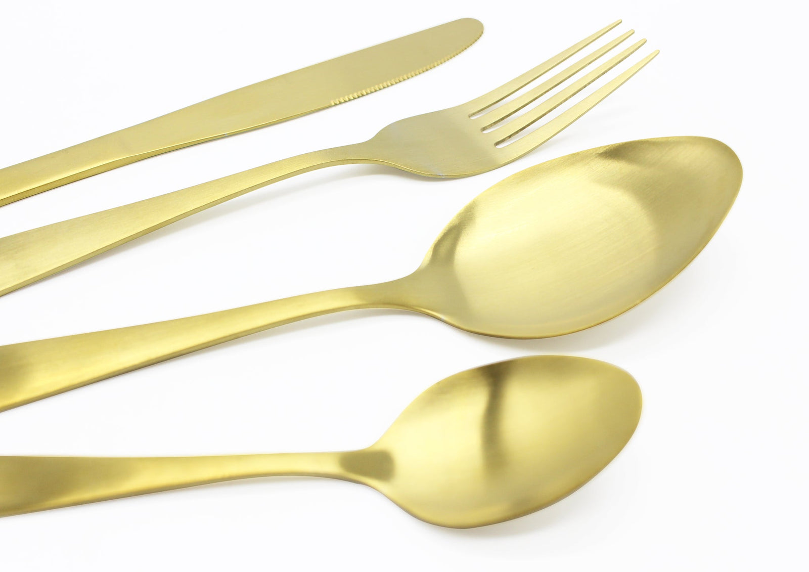 Cutlery Sets Brushed Gold Ss Light Spoon Fork 32 Piece Set