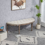 Half-circle End Bench Ottoman Footstool Button Tufting