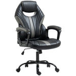 Faux Leather Gaming Chair Black Grey