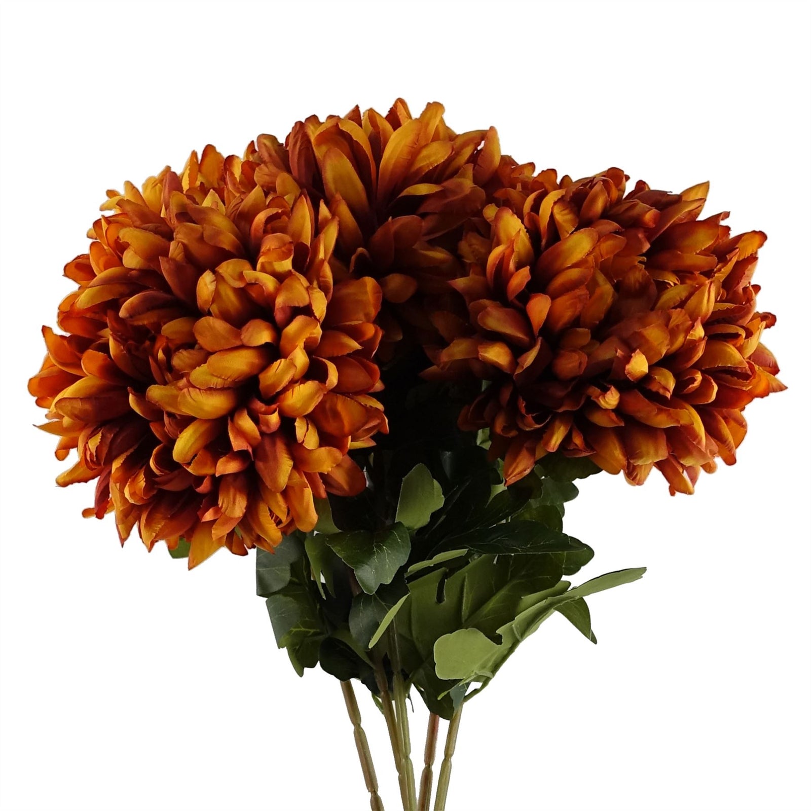 Pack Of 6 X 75cm Extra Large Reflex Chrysanthemum - Orange