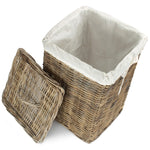 Red Hamper Square Rattan Laundry Basket