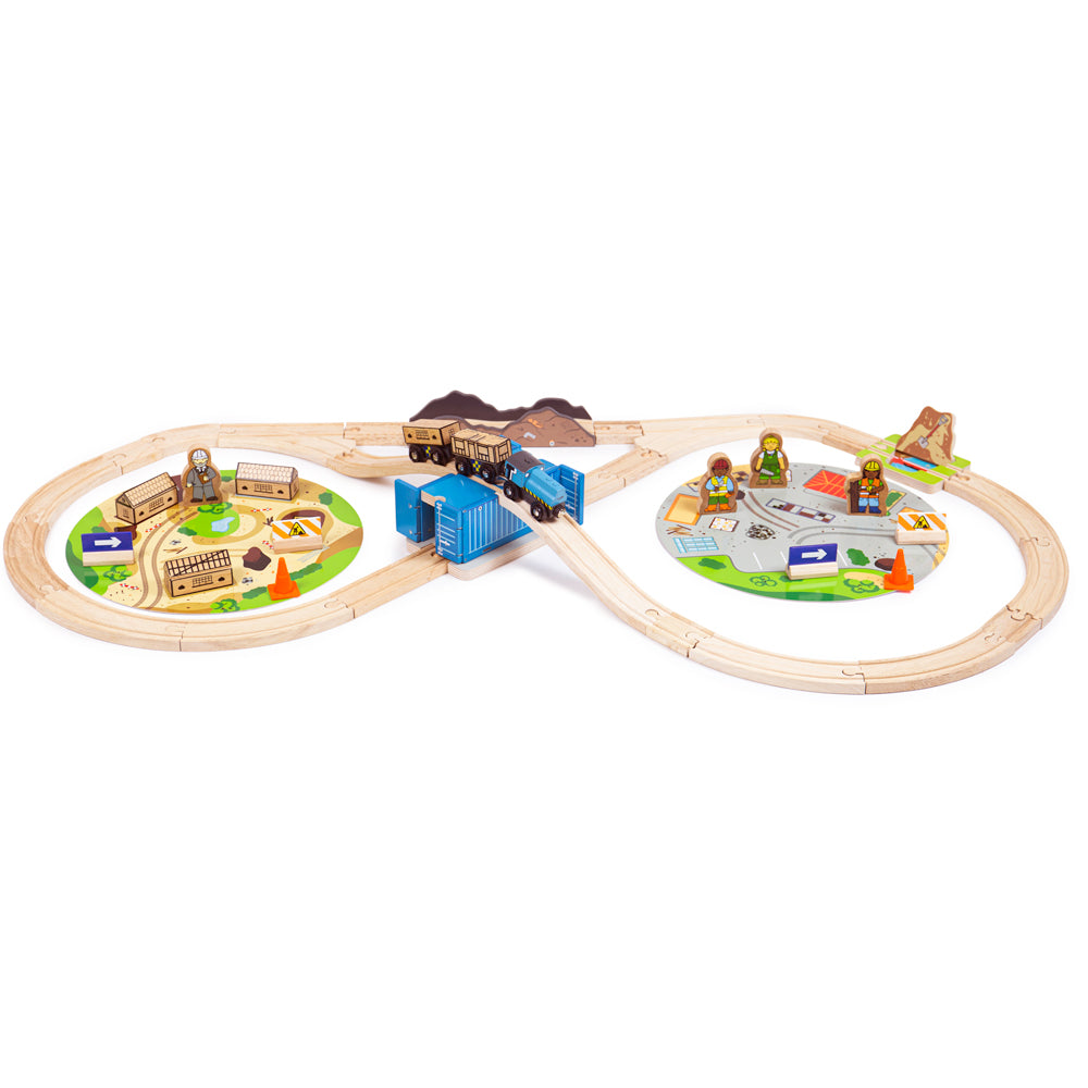 Wooden Construction Train Set - 50 Pieces