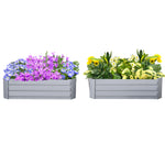 Set Of 2 Raised Garden Bed Steel Boxes | Gray