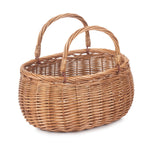 Wicker Basket Light Steamed Swing Handled Country Shopper | Brown