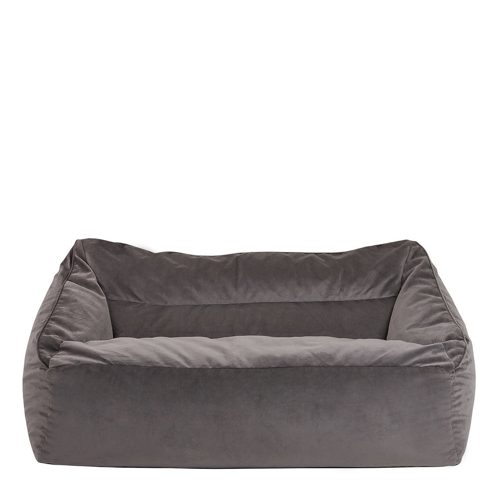 Cecilia Giant Velvet Bean Bag Sofa | Charcoal