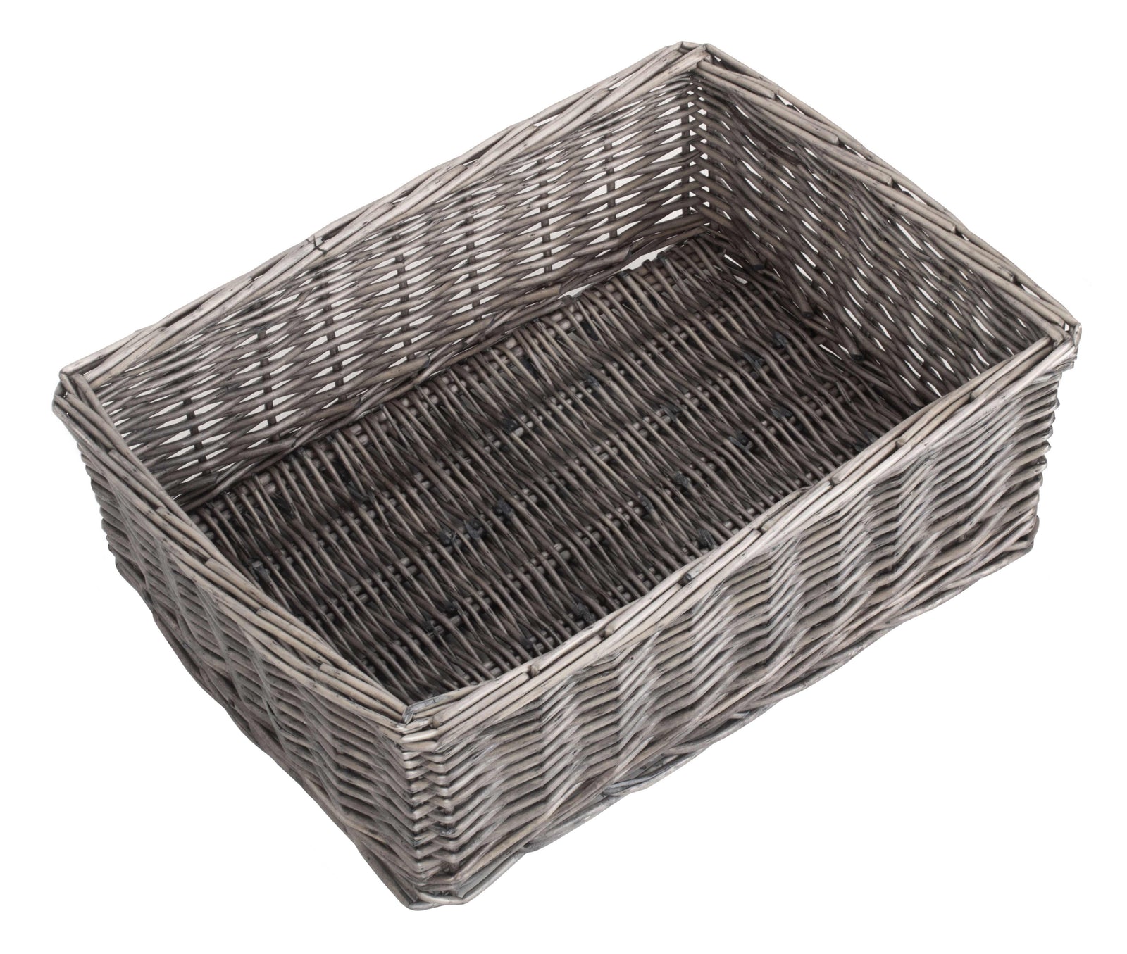 Antique Wash Finish Wicker Tray | Medium | Brown