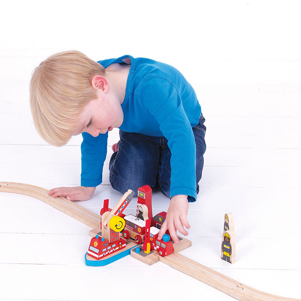 Fire Sea Rescue Set for Wooden Train Sets
