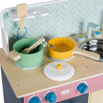 Wooden Simply Scandi Play Kitchen, With Pots & Utensils