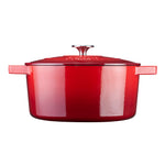 Cast Iron Casserole Dish 26cm Oven Proof Enamelled Pan With Lid | Red