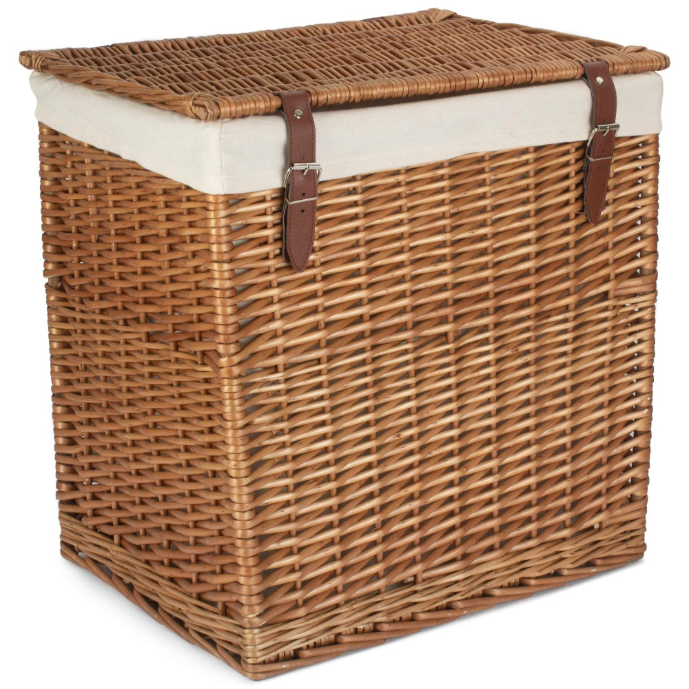 Red Hamper White Cotton Lined Boutique Double Steamed Laundry Baskets