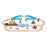 Wooden Pirate Train Set - 42 Pieces