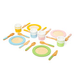 Wooden Dinner Service Set - 20 Play Pieces