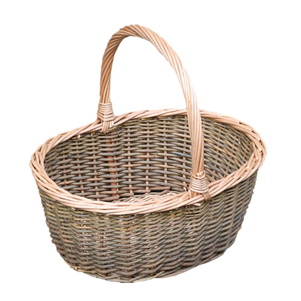 Red Hamper Green Wicker Willow Hollander Shopping Basket