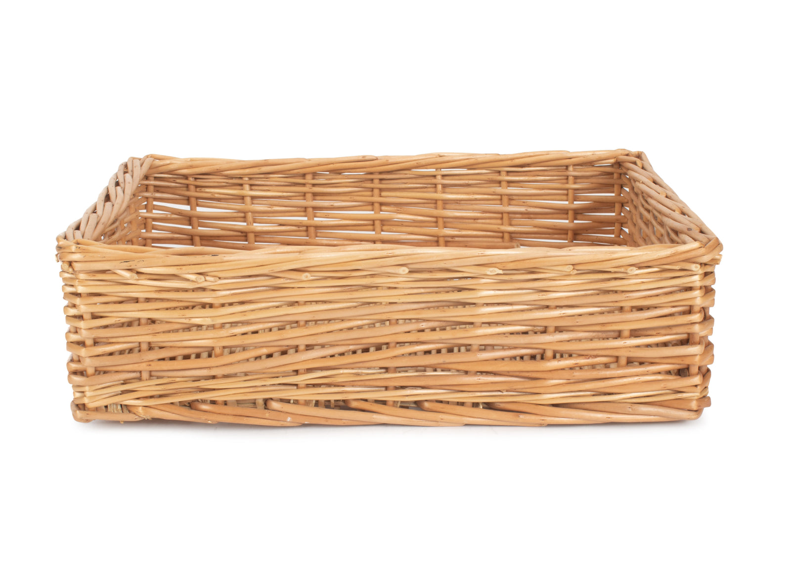 Wicker Straight Sided Rectangular Tray | Large | Brown