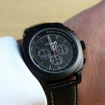 Talking Atomic Watch, Black, Leather Strap