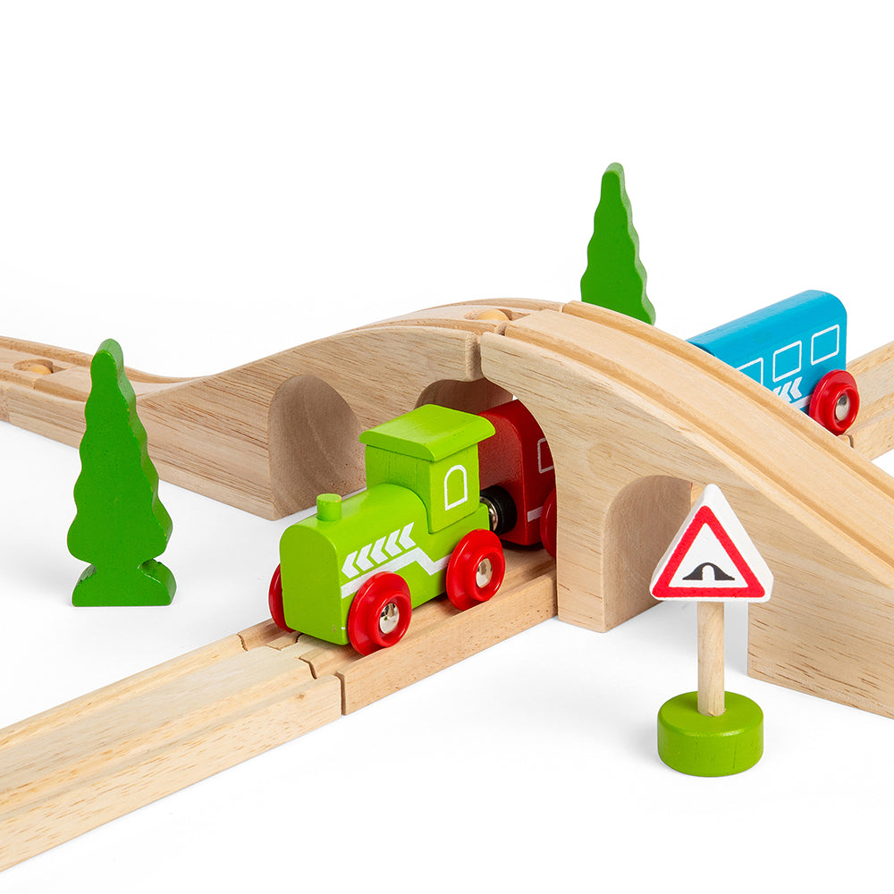 Bigjigs Toys Wooden Figure of Eight Train Set - 27 Pieces