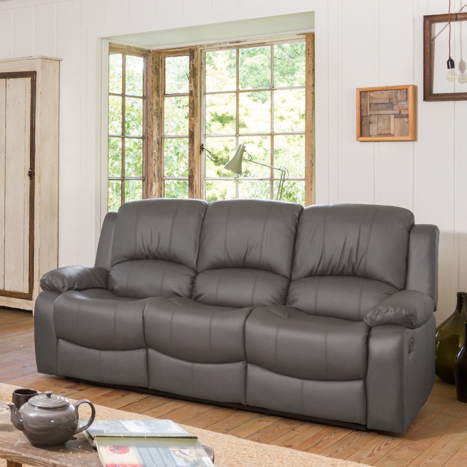 Glendale 3 Seat Manual Recliner Sofa | 3 | Gray