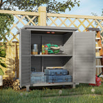 Garden Storage Shed Solid Fir Wood Garage Organisation | Gray