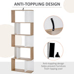 5-tier Bookcase Storage Display Shelving S Shape Design Unit | One Size | Natura