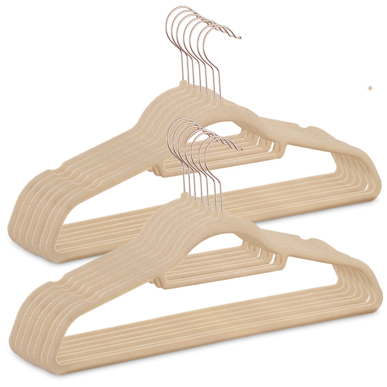 50pc Velvet Clothes Hangers - Beige