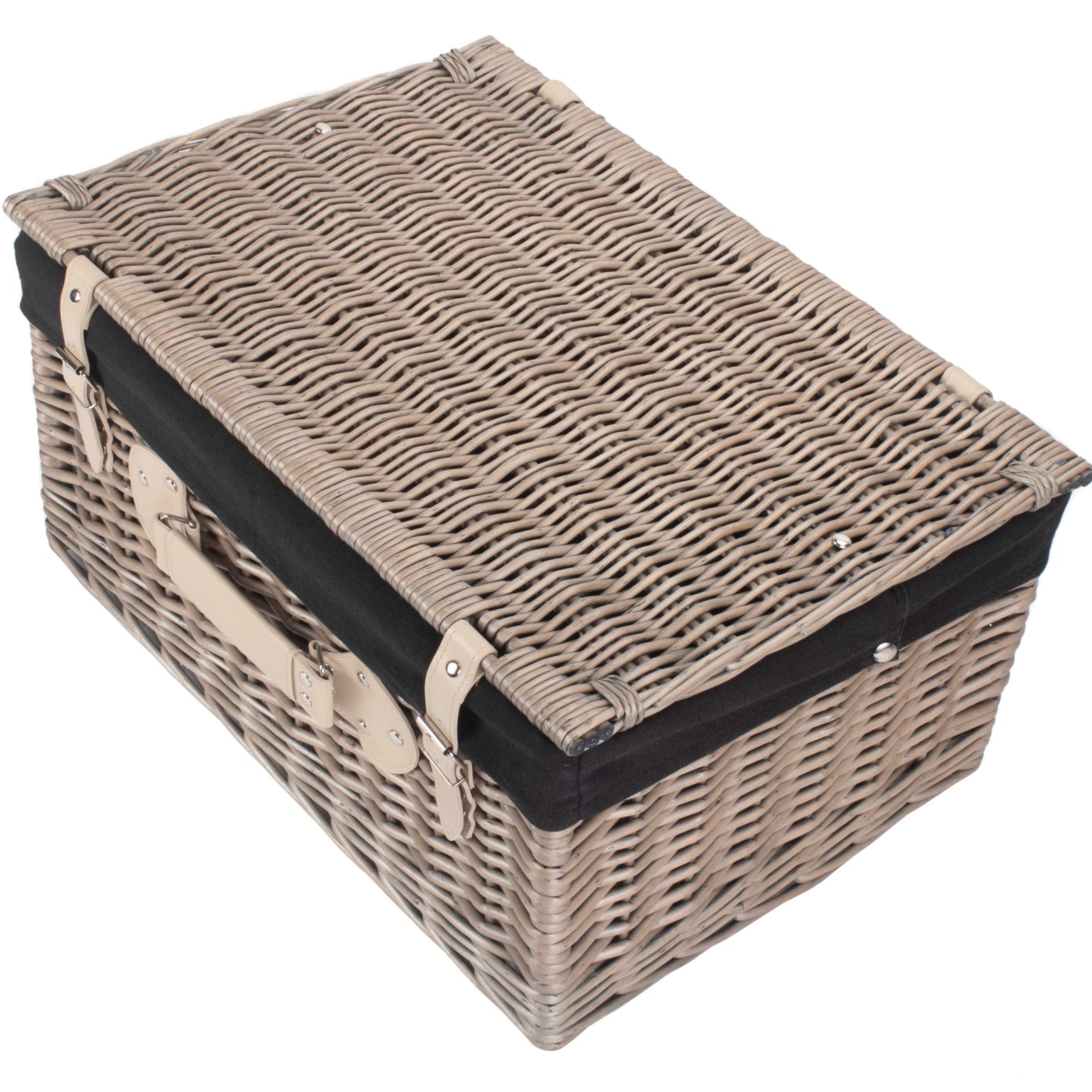 Wicker 51cm Antique Wash Picnic Basket | Black