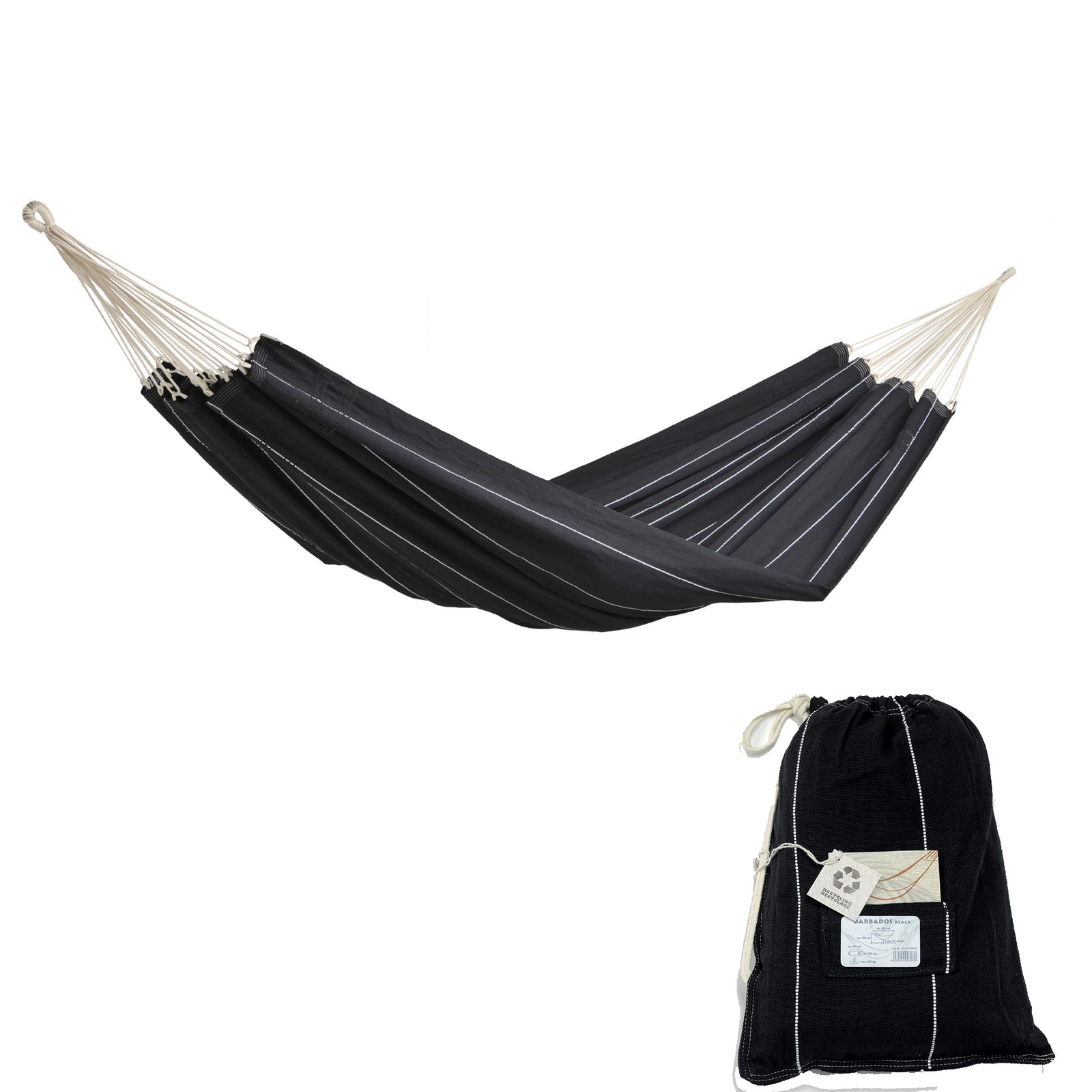 Barbados Hammock Post Perfect Hanging Set Black