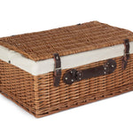 Wicker 56cm Double Steamed Picnic Basket | White