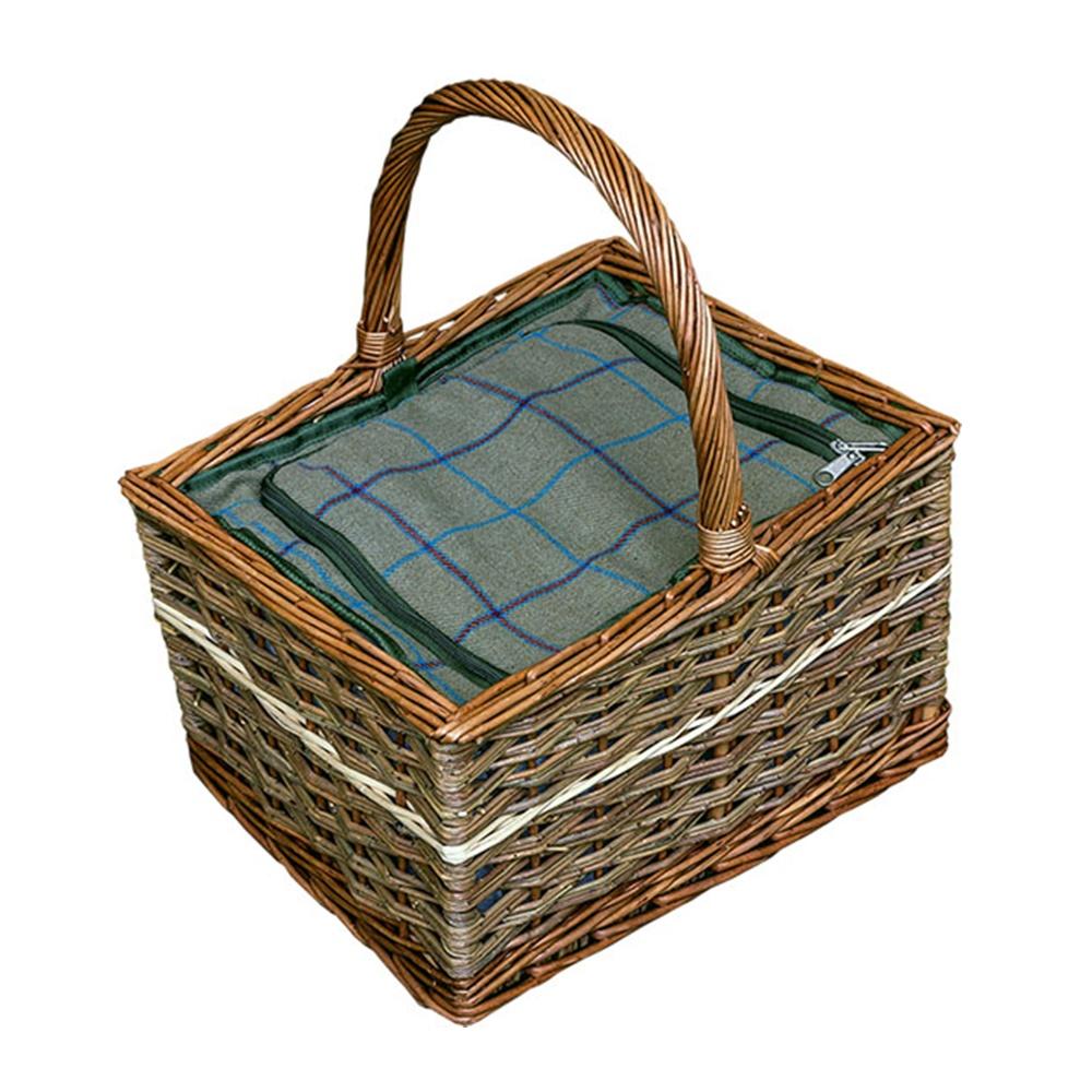 Red Hamper Wicker Yorkshire Picnic Basket With Fitted Cooler